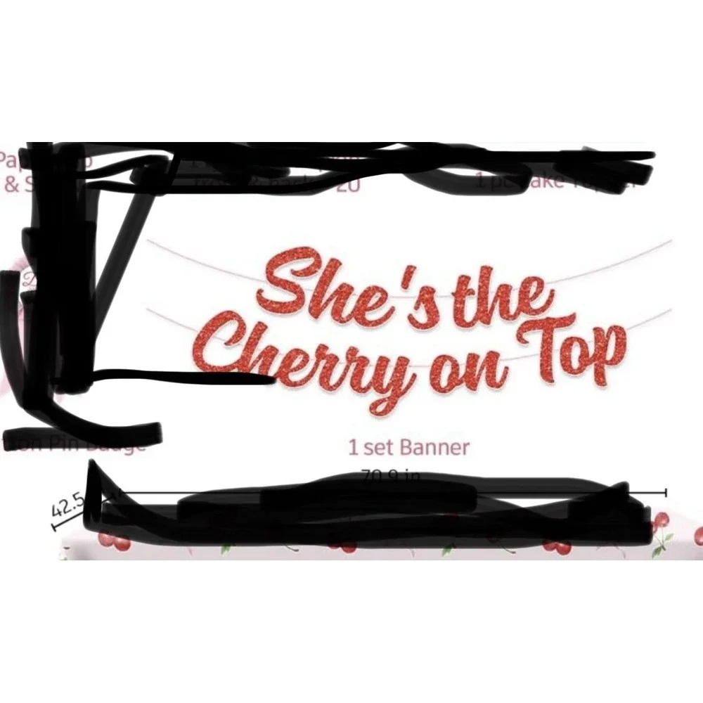 She's The Cherry On Top Baby Shower 3 Piece Decor Set -balloons Not Included